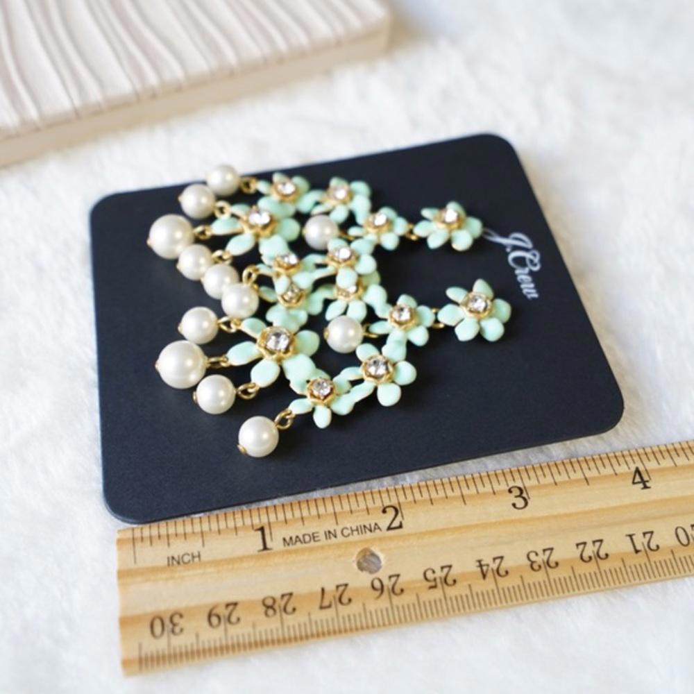 J.Crew Pearl and Crystal Floral Chandelier Earrings - Picture 5 of 6